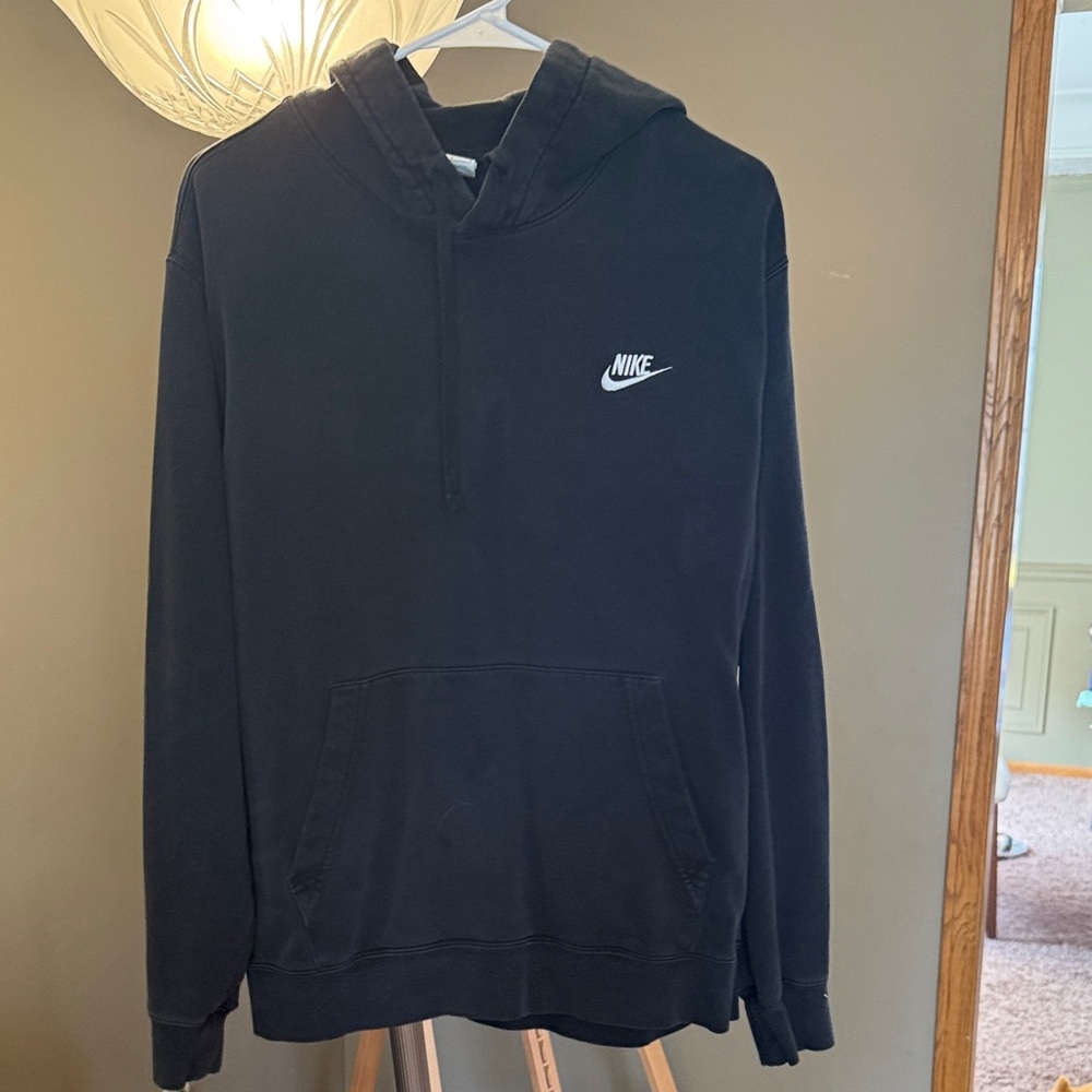 Nike Black Pullover Hoodie with White Swoosh